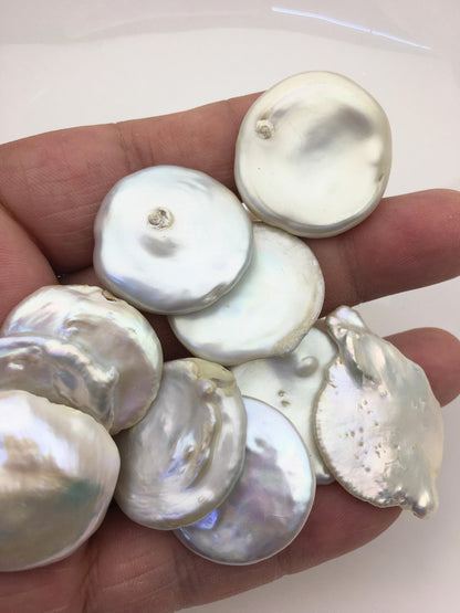 10pcs AA 20-25mm Huge Keshi freshwater pearls,white keshi pearl,no hole,ZS-127-T18