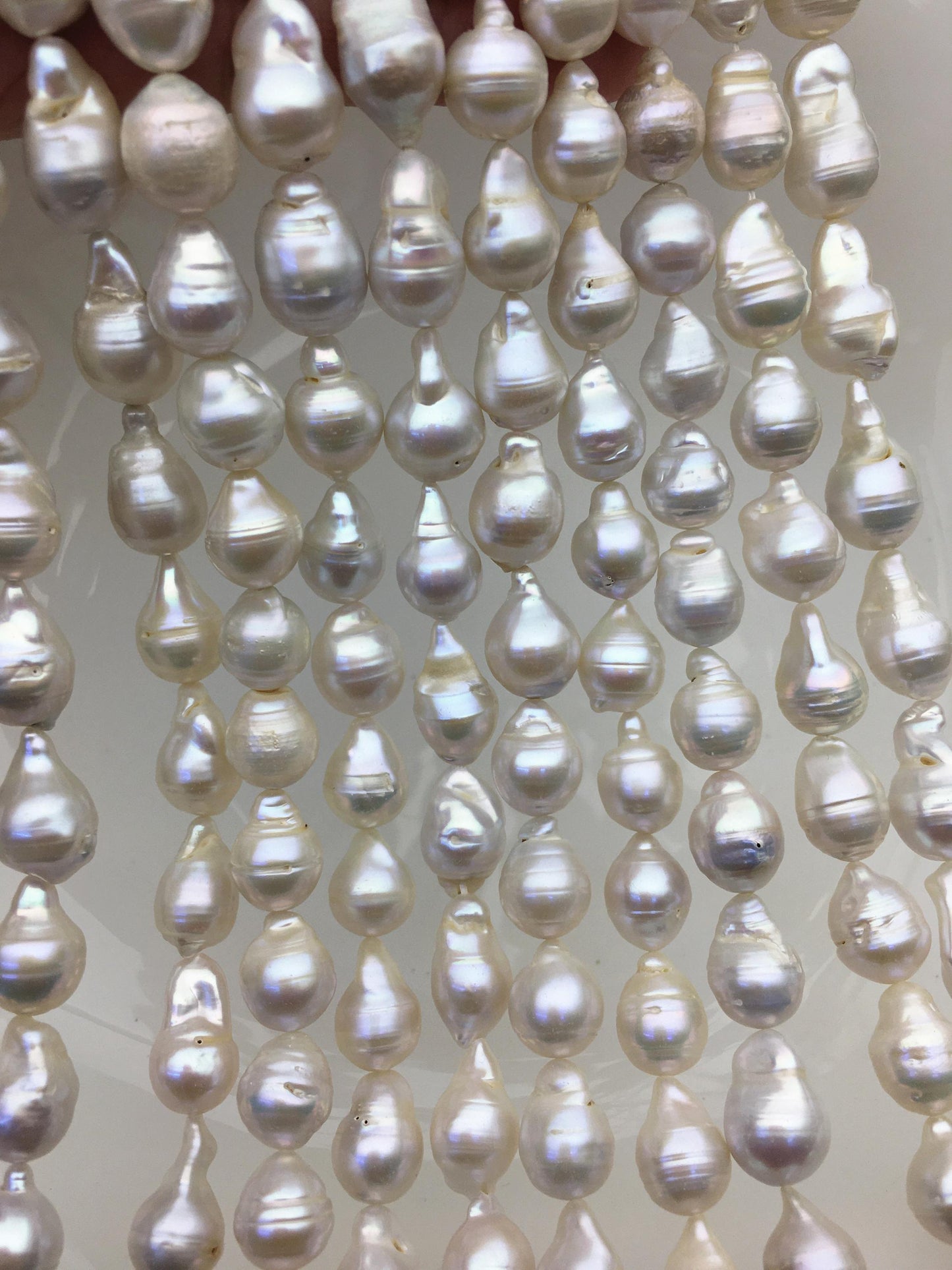 15.5'' AA 9-11mm white flame ball pearl,FL15-2A-5-69