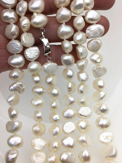 18'' AA+ 10mm White Nugget Pearl necklace, NPN1-T43