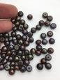50pcs AA+ 7-8mm brown button round freshwater pearl,half drilled,BTN7-T7
