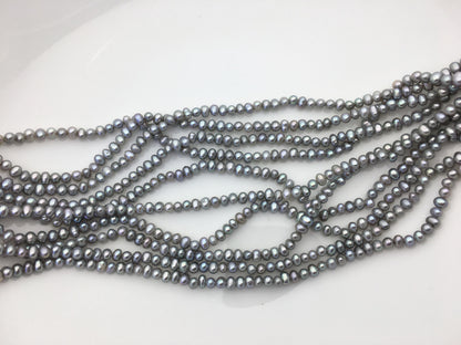 AAA- 3-3.5mm gray potato pearls,gray seed pearl,small size pearls bead ,for pearl necklace,CR3-2A-25
