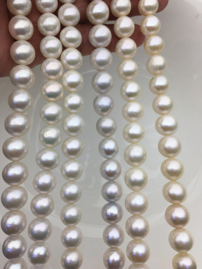 AA+ 11-13mm white round freshwater pearls,loose pearl beads,round pearl string,pearl necklace DIY jewelry material,RP11-2A-5