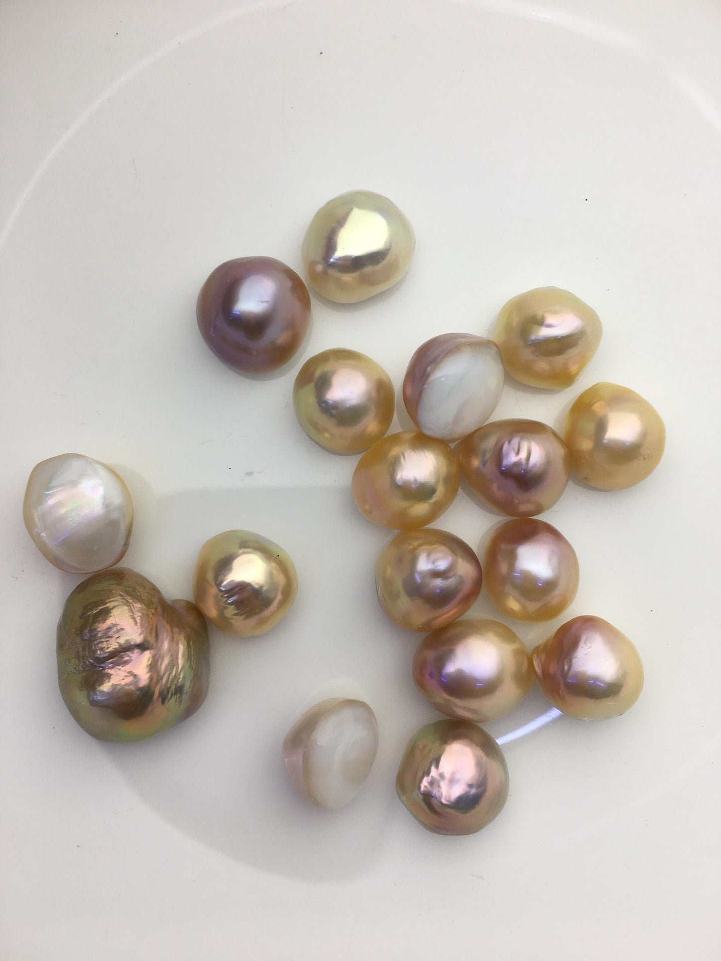 17pcs AAA 12-18mm natural color Baroque Teardrop Mabe Freshwater Pearls,no hole,MB-T2