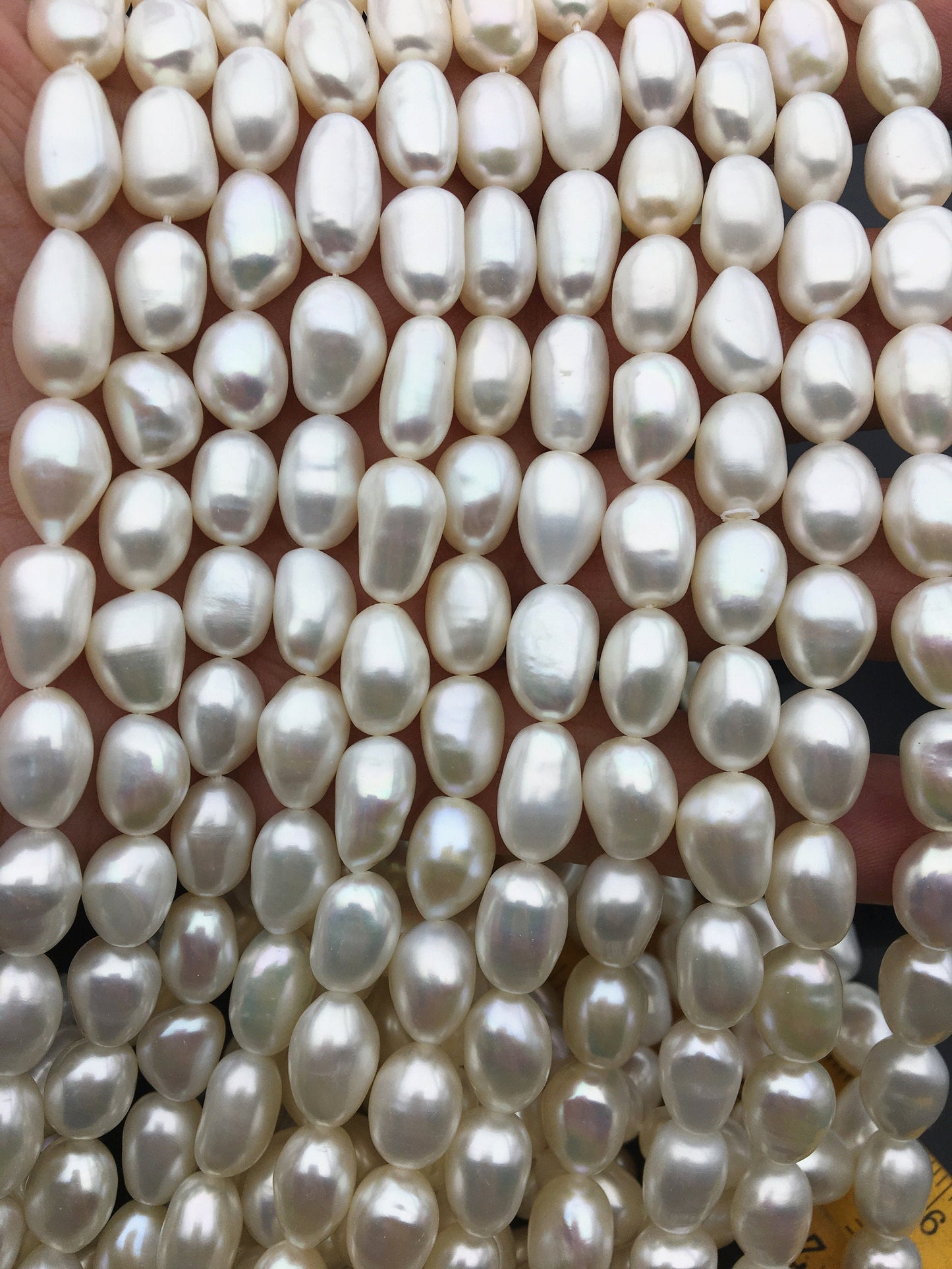 AAA+ 8.4-9.3mm white long nugget freshwater pearls, high luster,baroque pearl necklace,LM9-3A-9