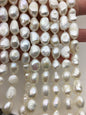 LONG AA+ 11mm White nugget freshwater pearls,white baroque pearl,LM11-2A-11