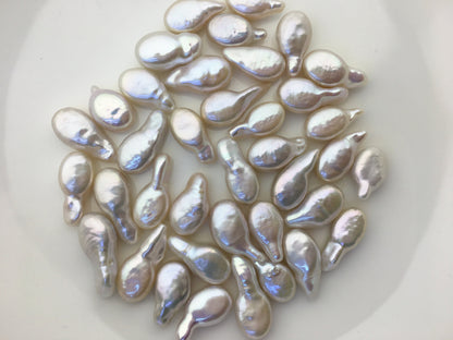 19pcs AAA 8-11mm White ellipse Freshwater Pearl,no hole,ZS-T67