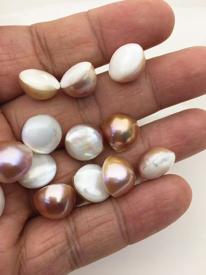 22pcs AAA 12-13mm Baroque Freshwater Mabe Natural Purple Rainbow Freshwater Pearls,no hole,MB-T45