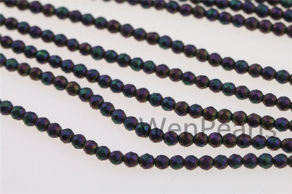 Hematite rainbow matte,3mm Round Beads,AAA, 138pcs,15.5 inches,G50-R3-004