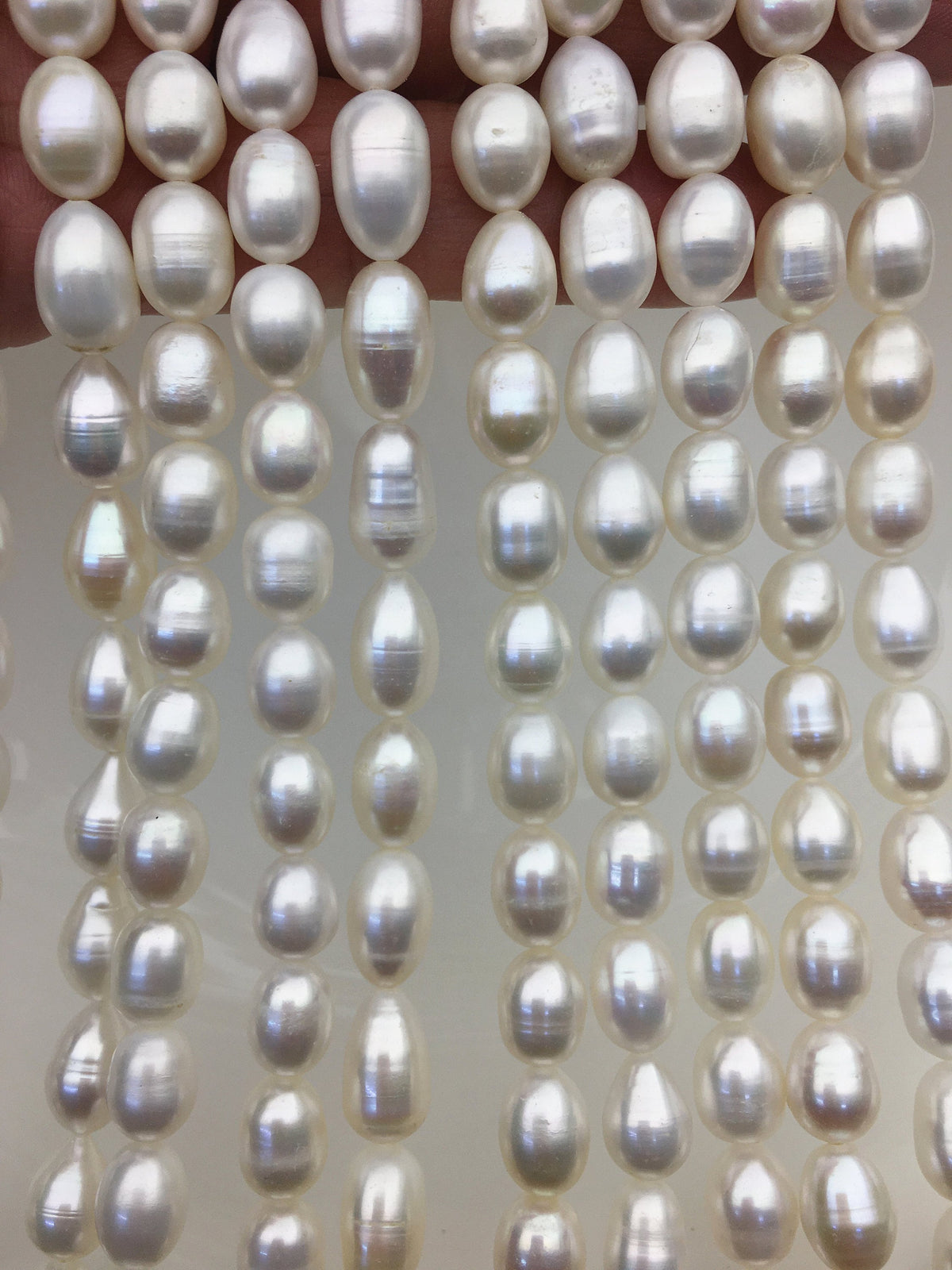 AA+ 8-8.5mm x 9-11mm Cultured White Freshwater Rice Pearls beads,drop pearl necklace,diy pearl beads,gift for her,LR8-T3