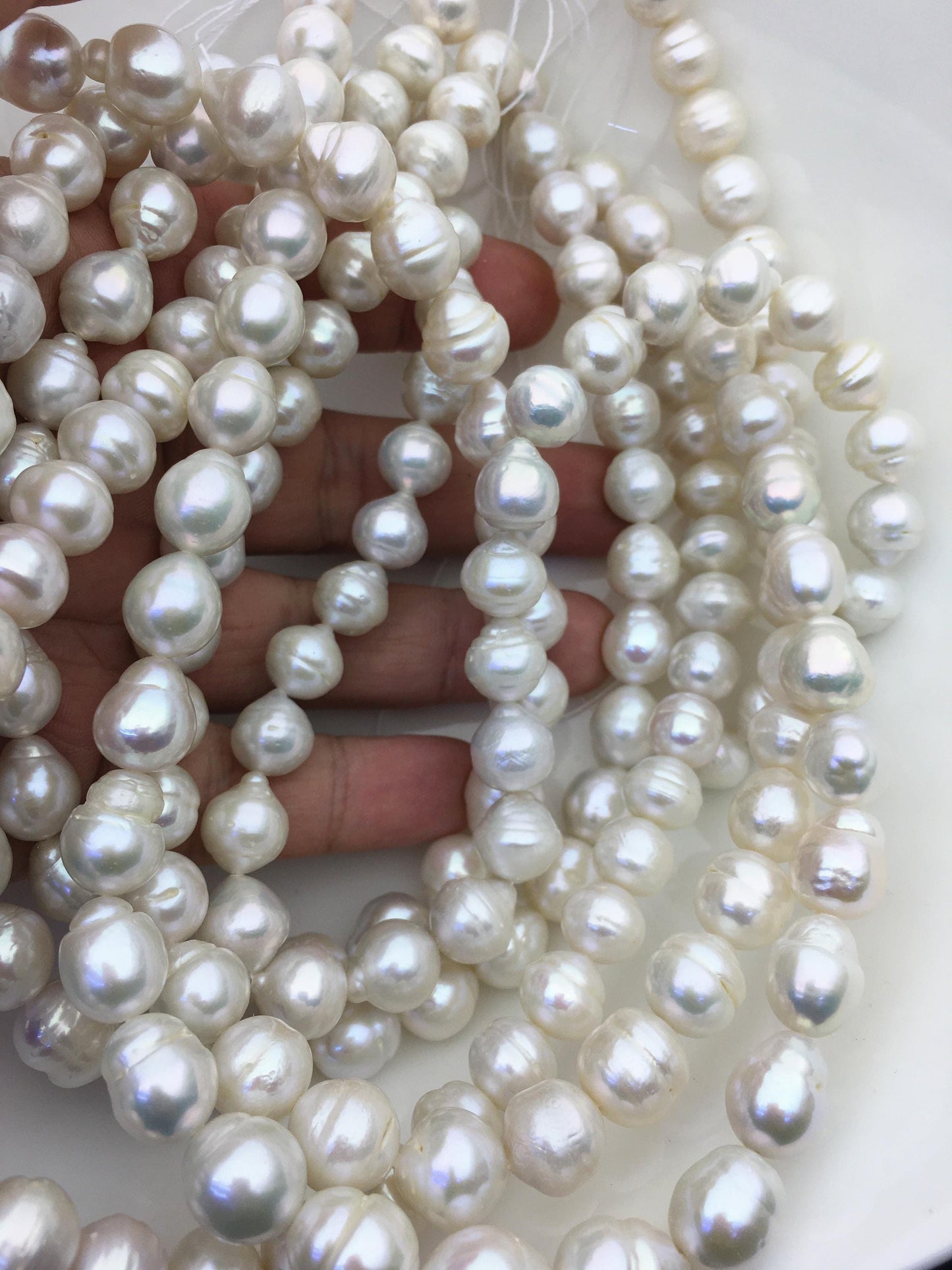AA+ 9.5-12mm white big button round Edison Freshwater Pearl,ED12-2A-5-5