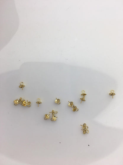 3.5mm cup yellow 18k solid gold smooth cup pendant hook, for pendant,DIY,wholesale,ASG-Pd-005
