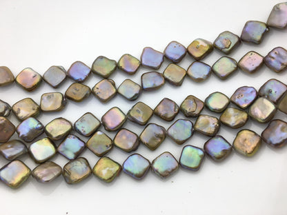AA+ 10-14mm bronze square Shape Freshwater Pearl,ZS-113-3