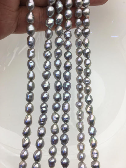 AAA 5-7mm gray baroque drop freshwater pearls,diy pearl beads,gift for her,Christmas,LR6-T8