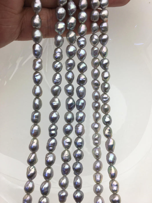 AAA 5-7mm gray baroque drop freshwater pearls,diy pearl beads,gift for her,Christmas,LR6-T8