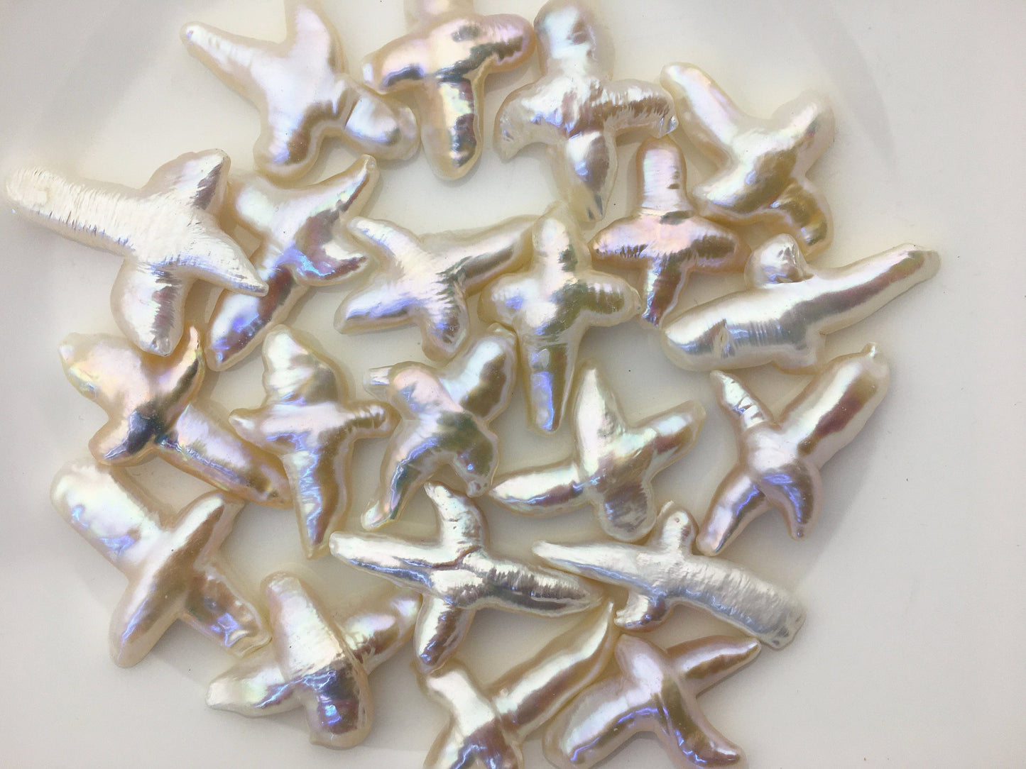 1pc AAA 20-25mm Fat Freshwater Pearl Loose Pearl Bead White Cross Pearl Loose Bead,no hole size,ZS-100-1