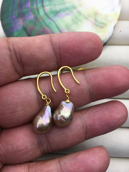 AAA 10-11mm natural color rianbow drop edison pearl dangle earrings,S925 Sterling Sliver earrings,wedding pearl earrings,SE3-T9-43