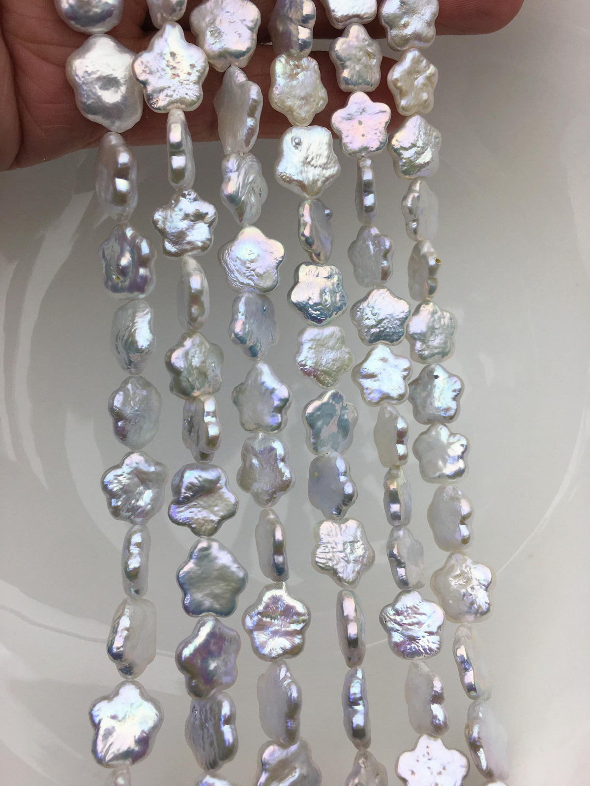 AAA 11-13mm white plum blossom Freshwater Pearl,ZS-119-2