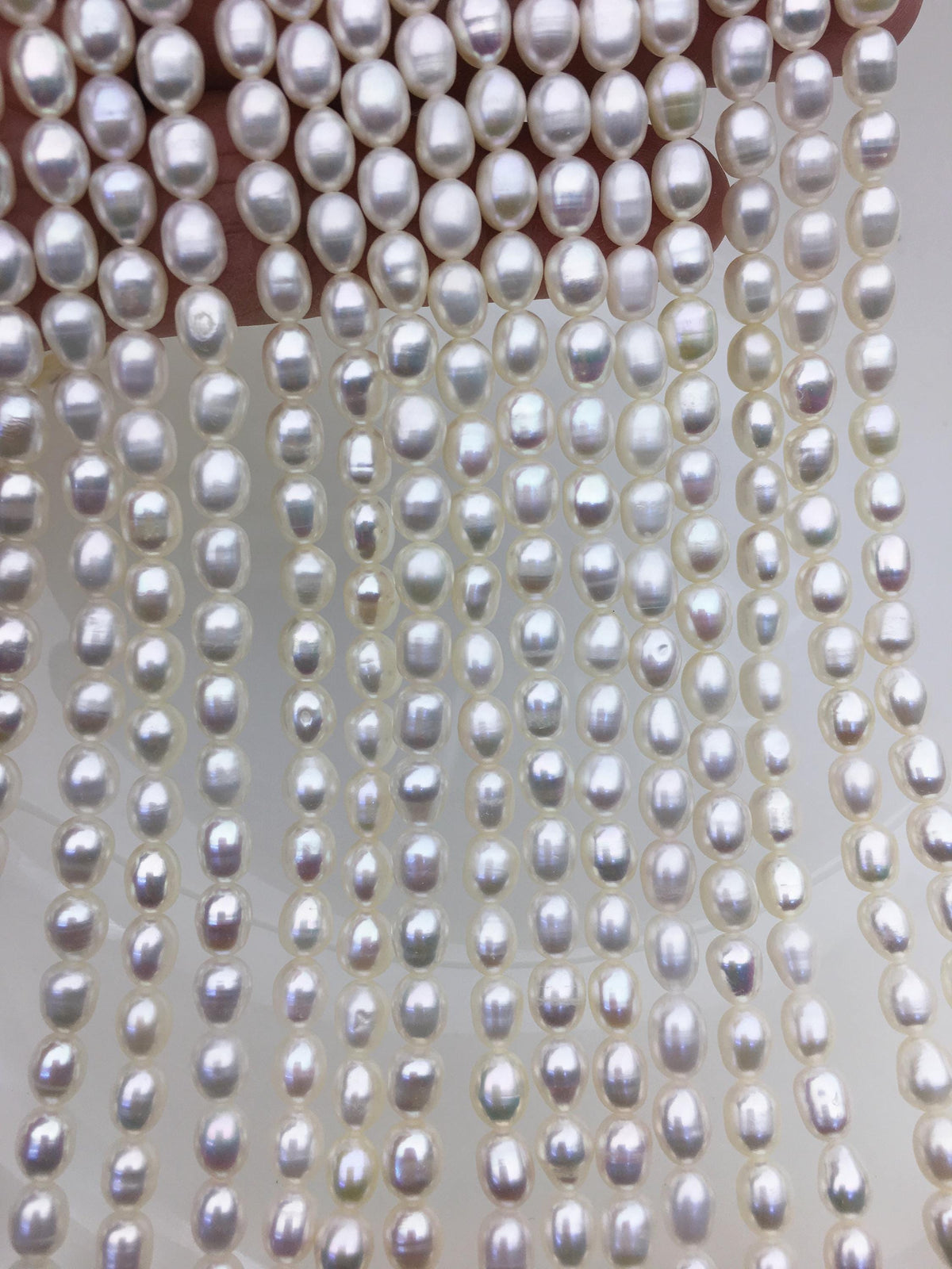 AA+ 5-6mm*6-7.5mm white rice freshwater pearls, white rice pearl,Freshwater Pearl Rice Beads,LR5-2A-2