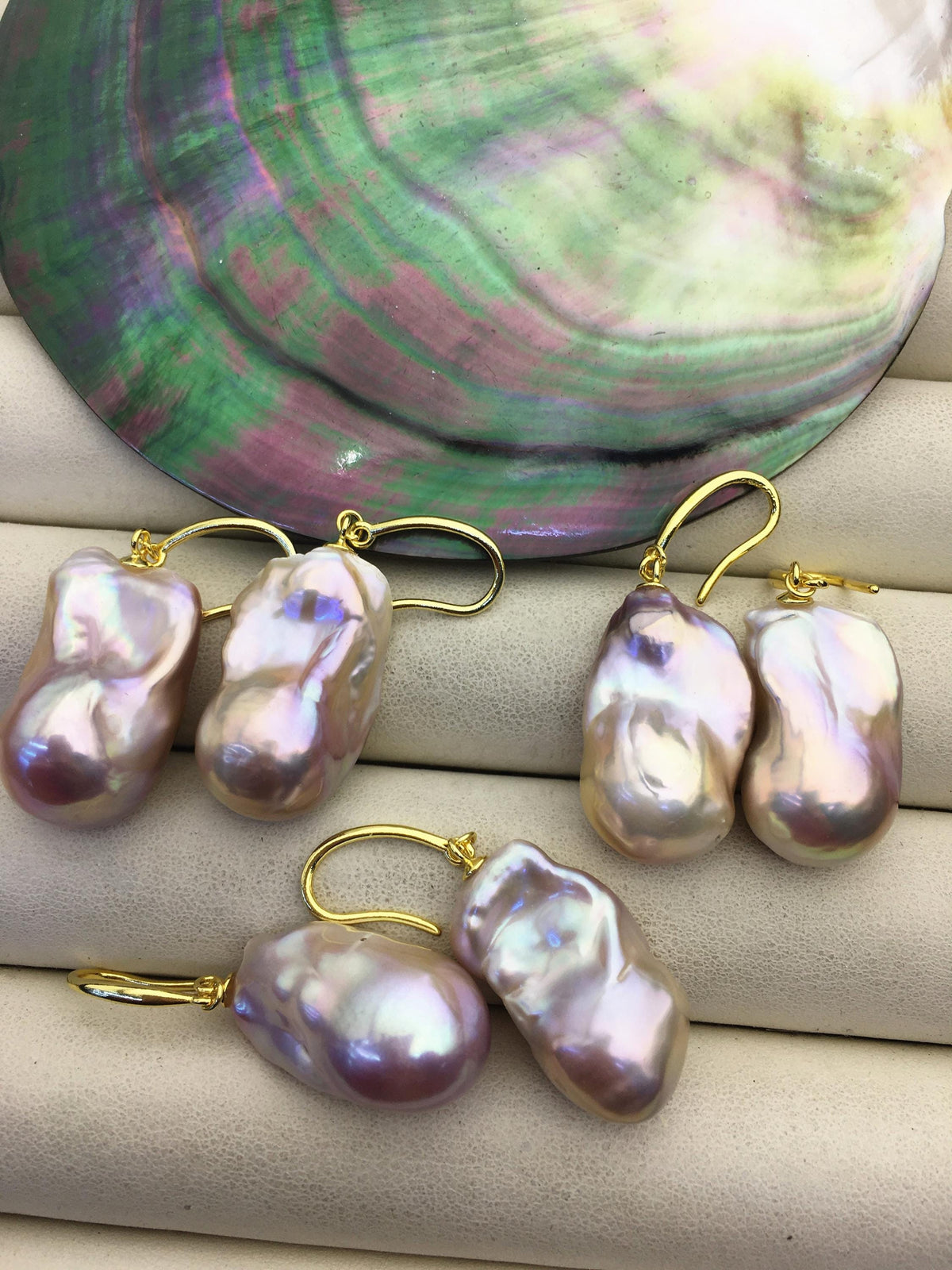 1 pair AAA 13-18mm natural purple flame ball pearl dangle earrings,gold sterling silver earrings,SE3-031-15