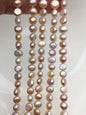 AAA 7-8mm mix color nugget freshwater pearls,irregular nugget freshwater pearl strand,LM7-T9