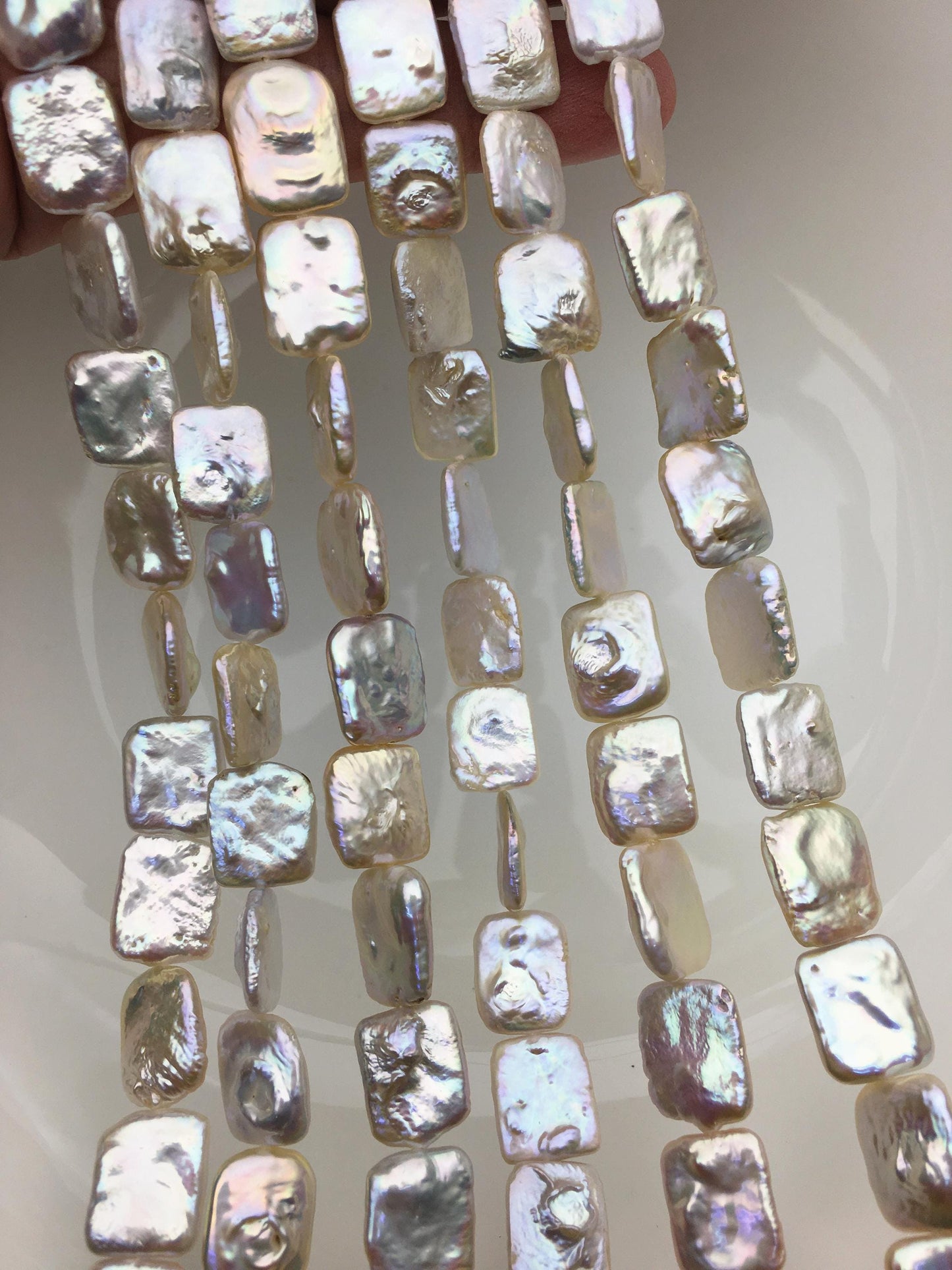 AAA 11-13x15-17mm Natural Color Rectangle Block Freshwater Pearl,ZS-119-34