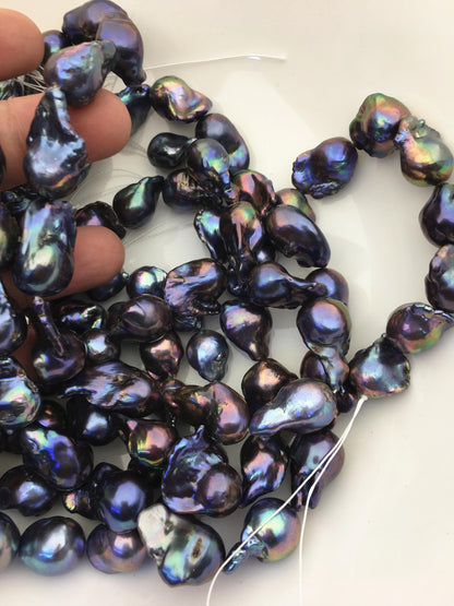 15.5'' AA 12-17mm Black Rainbow flame ball pearl,FL15-2A-5-16