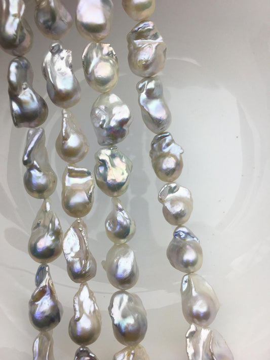 15.5'' AA+ 11-16mm white flame ball pearl,FL15-2A-5-15
