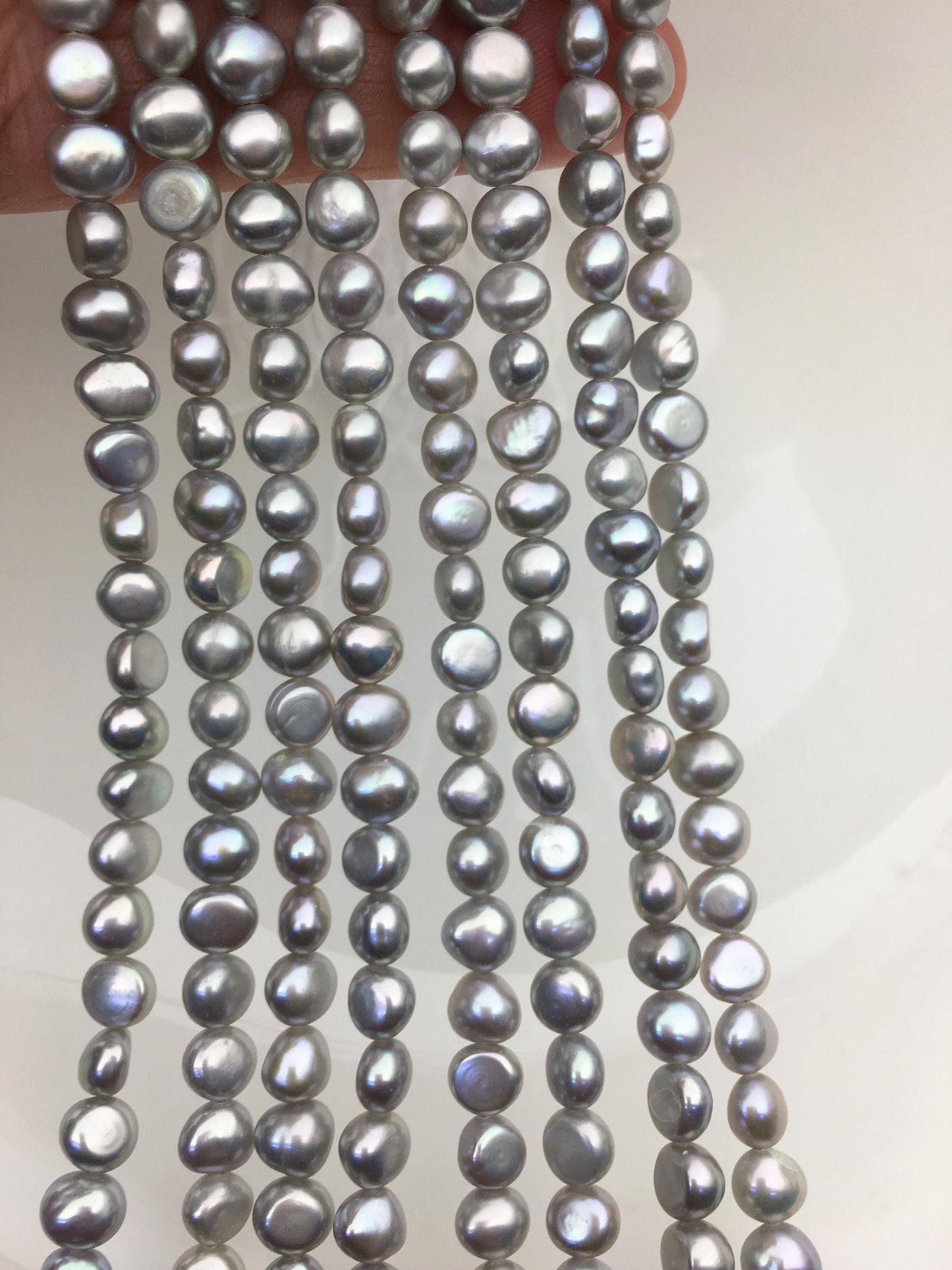 AAA 5.5-6.5*6-7mm gray nugget freshwater pearls,irregular nugget freshwater pearl strand,LM5-3A-13