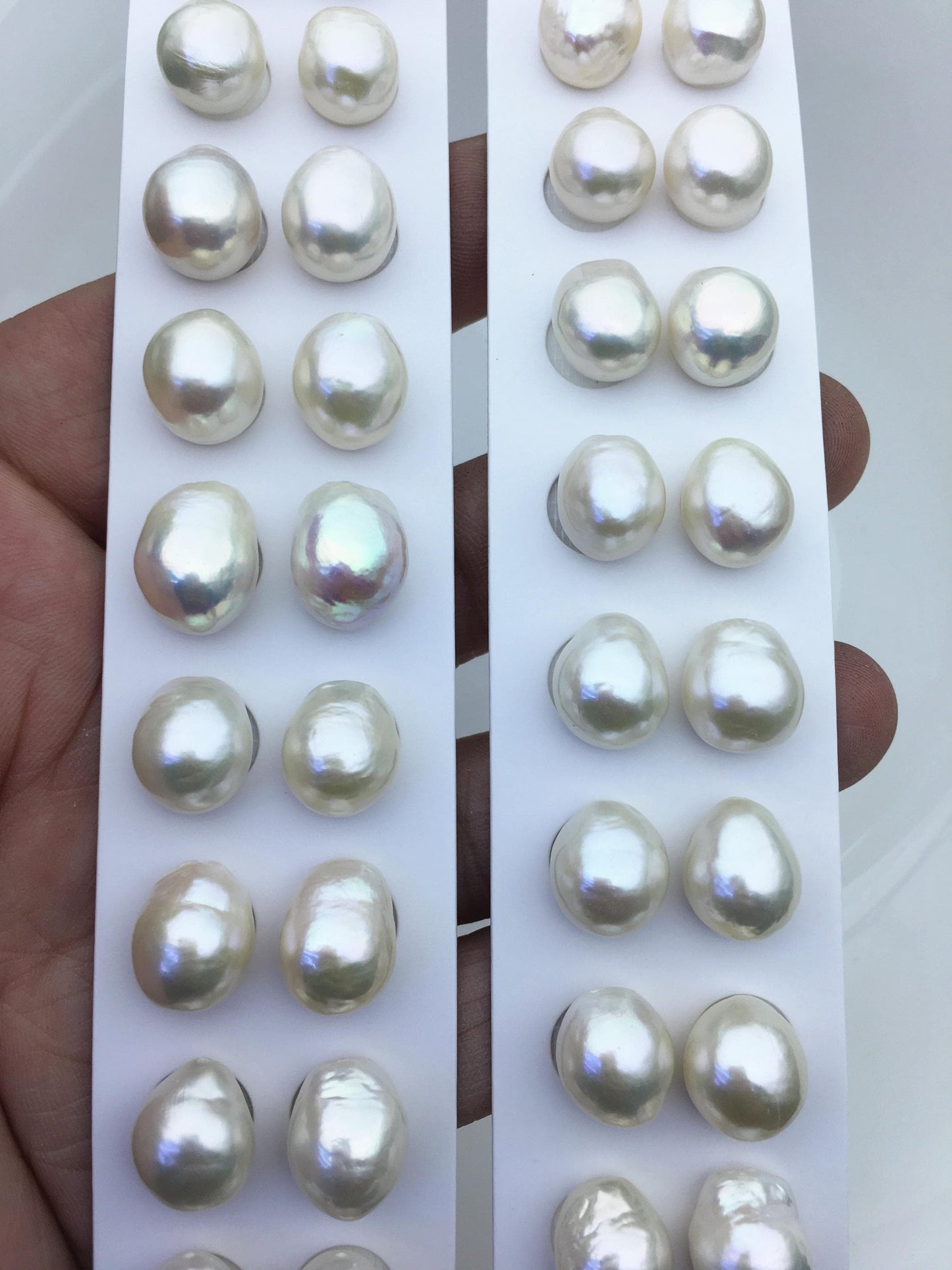 2 pairs AAA 11-12mm BIG white rice freshwater pearls pairs,rice pearl earrings,for dangle pearl earrings,LR11-3A-1
