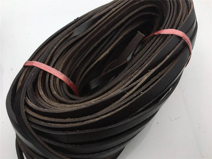 7-8mmx2mm Flat Black/coffer Color Leather Cord,Select Length,Wholesale Jewelry Supplies,Distressed Matte Finish,LC7-201