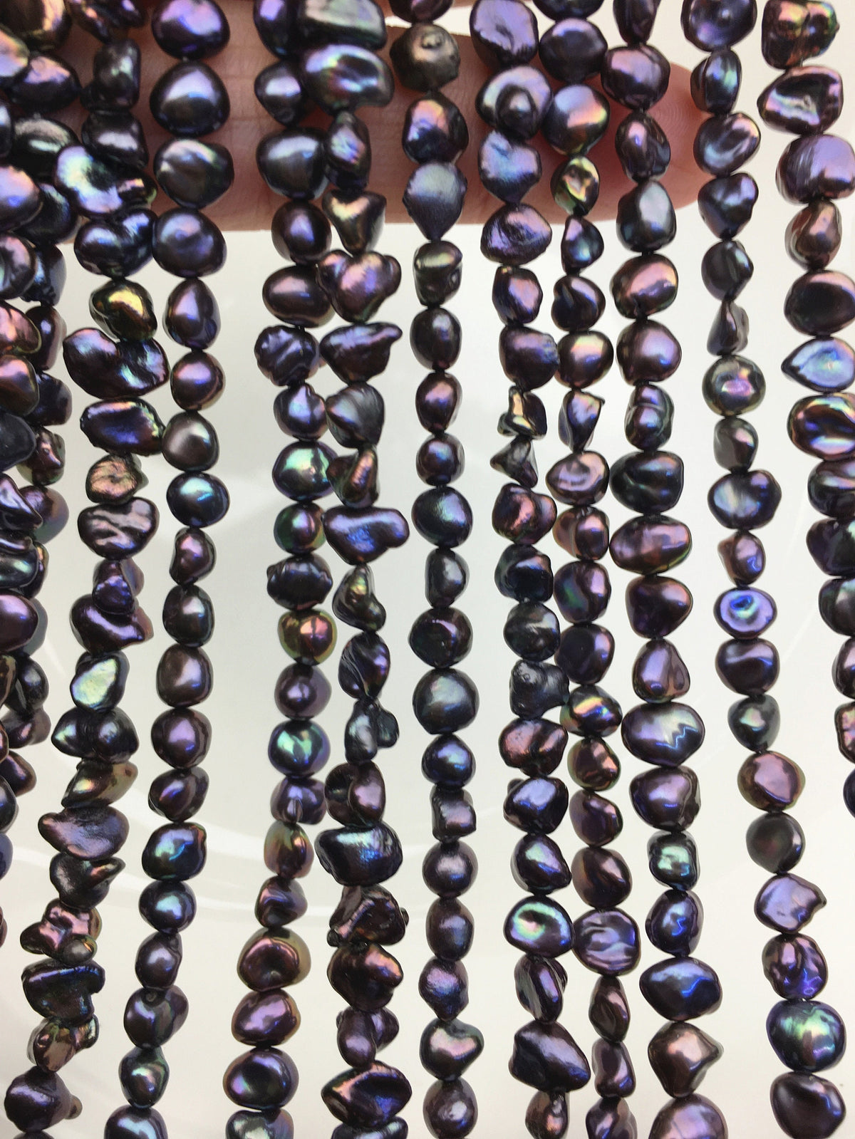 AAA 5-6mm Small Black Rainbow Keshi Freshwater Pearls,ZS-130-5