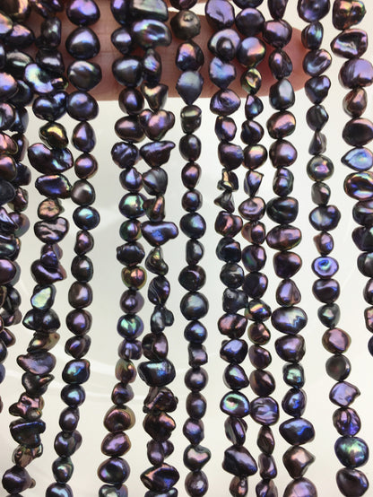 AAA 5-6mm Small Black Rainbow Keshi Freshwater Pearls,ZS-130-5