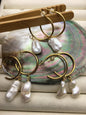 AA+ white baroque Freshwater pearl dangle earrings,wedding pearl earrings,SE3-131-26