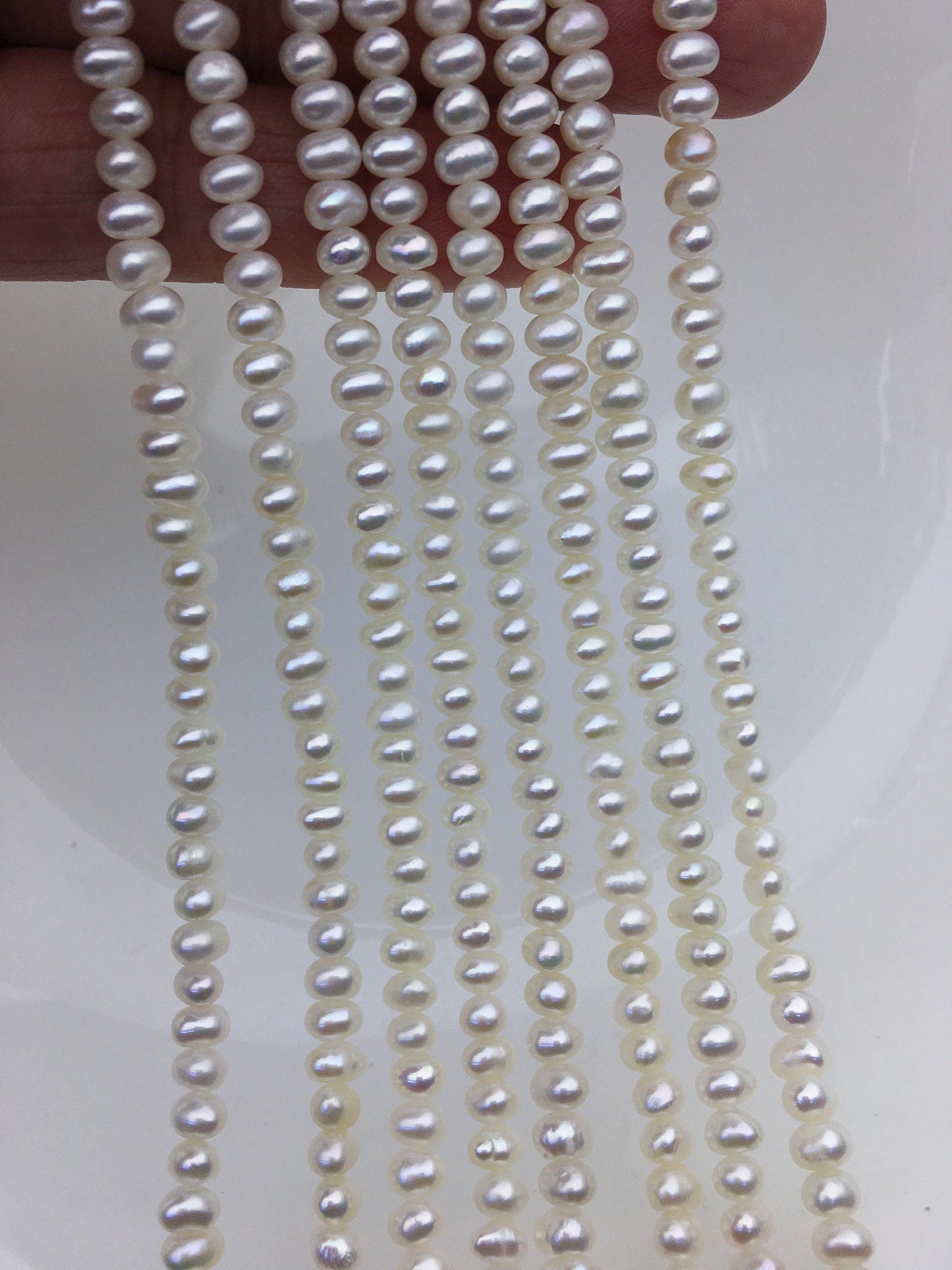 AAA 4.5-5mm tiny white button round pearls,full strand,Rondelle pearl Beads,white freshwater pearl,loose strands,SM4-3A-42