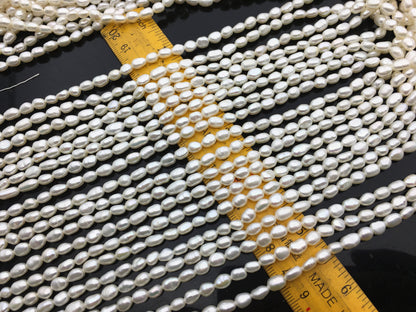 AA+ 4.5-5mm white THICK nugget freshwater pearls,irregular nugget freshwater pearl strand,LM4-2A-7