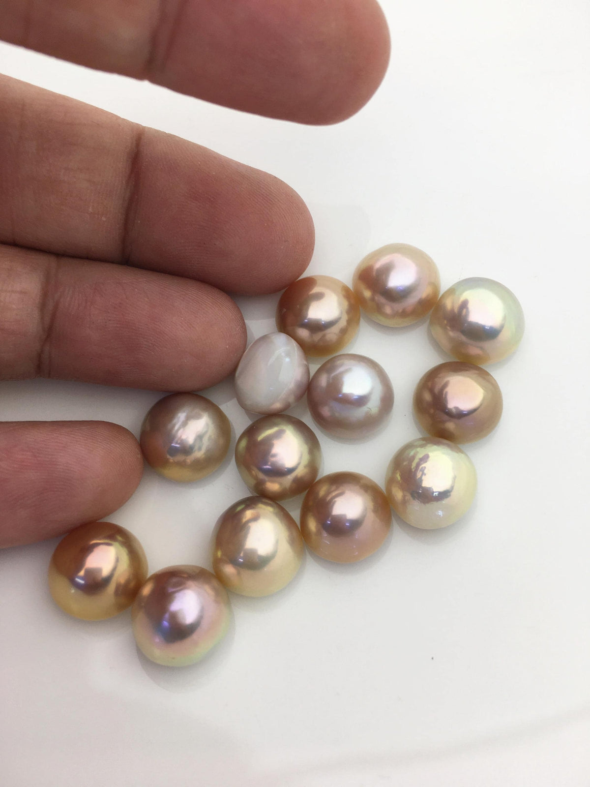 13pcs AAA 12-13mm Baroque Mabe Natural Mix Color Rainbow Freshwater Pearls,no hole,MB-T54