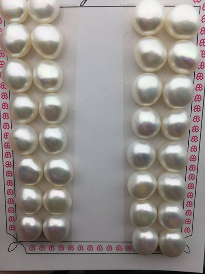 Rare!AAA 10.5-11mm White baroque button freshwater pearls,white nugget pearl pairs,pearl earring,pearl stud,BTN10-3A-2