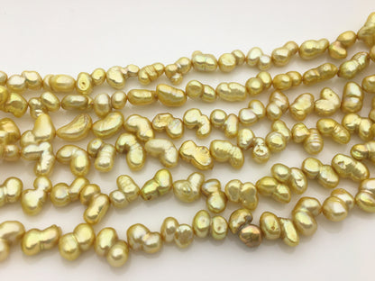 AA+ 6-7mm gold baroque Gourd freshwater pearls,DIY,high luster,ZS-114-8