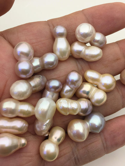 37pcs AAA 8-12mm natural color baroque freshwater pearls, no hole,ZS-T56