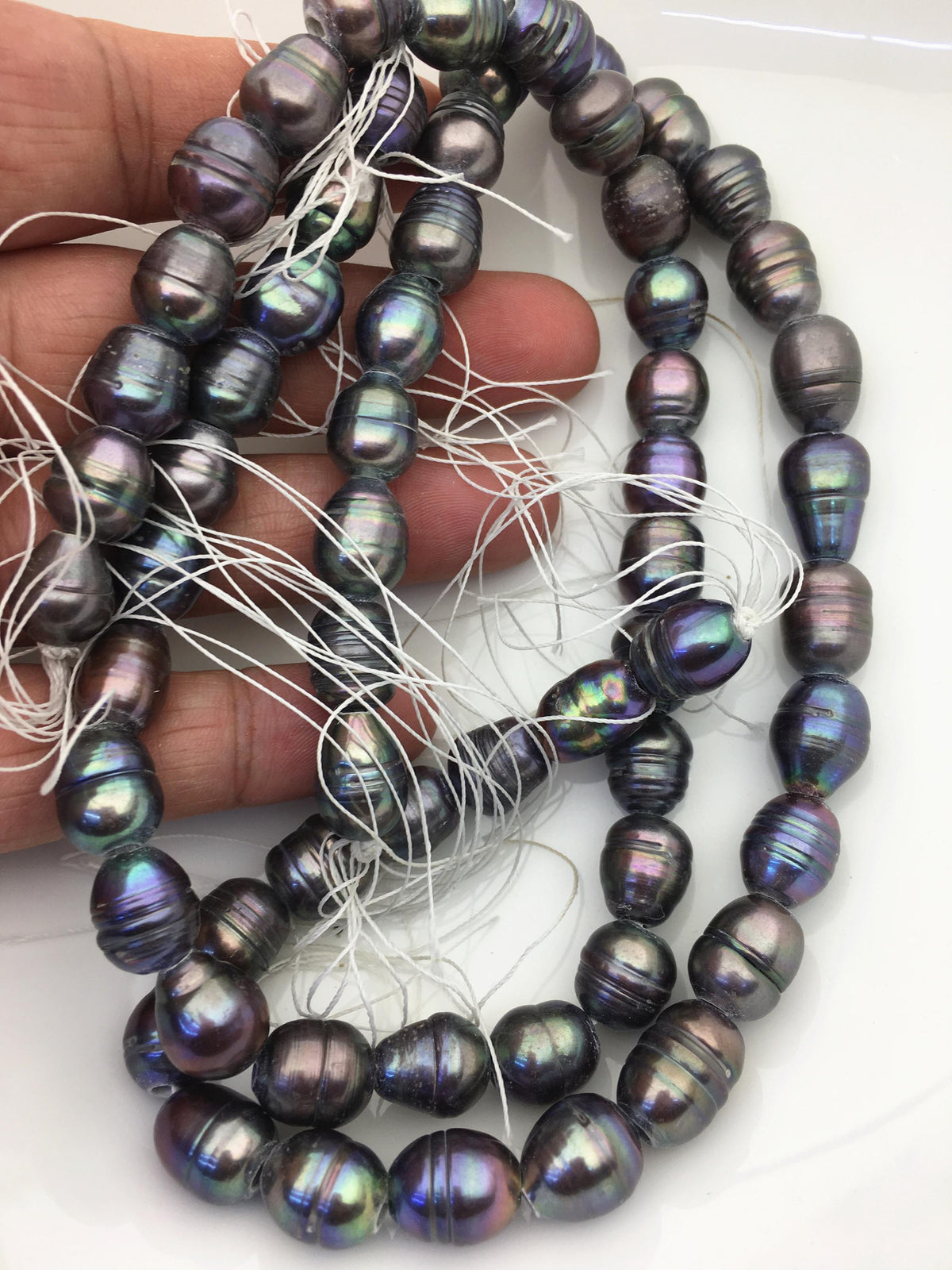 AA+ 10.5-11.2mm tahitian like color big rice pearls,3mm large hole,LR11-T8
