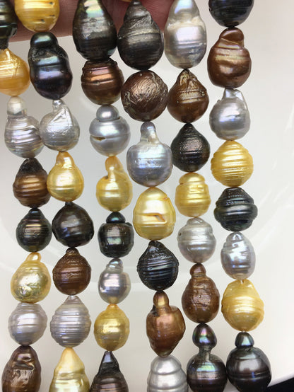 AA 10-14mm big gray brown yellow flame ball pearl,FL15-2A-1