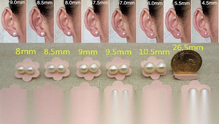 1 pair AAA 8-9mm Gray Green Rainbow Gray Color Pearl earrings,stud pearl earrings,Sterling Silver,Wedding,Happiness,bridal,birthday,SE1-033