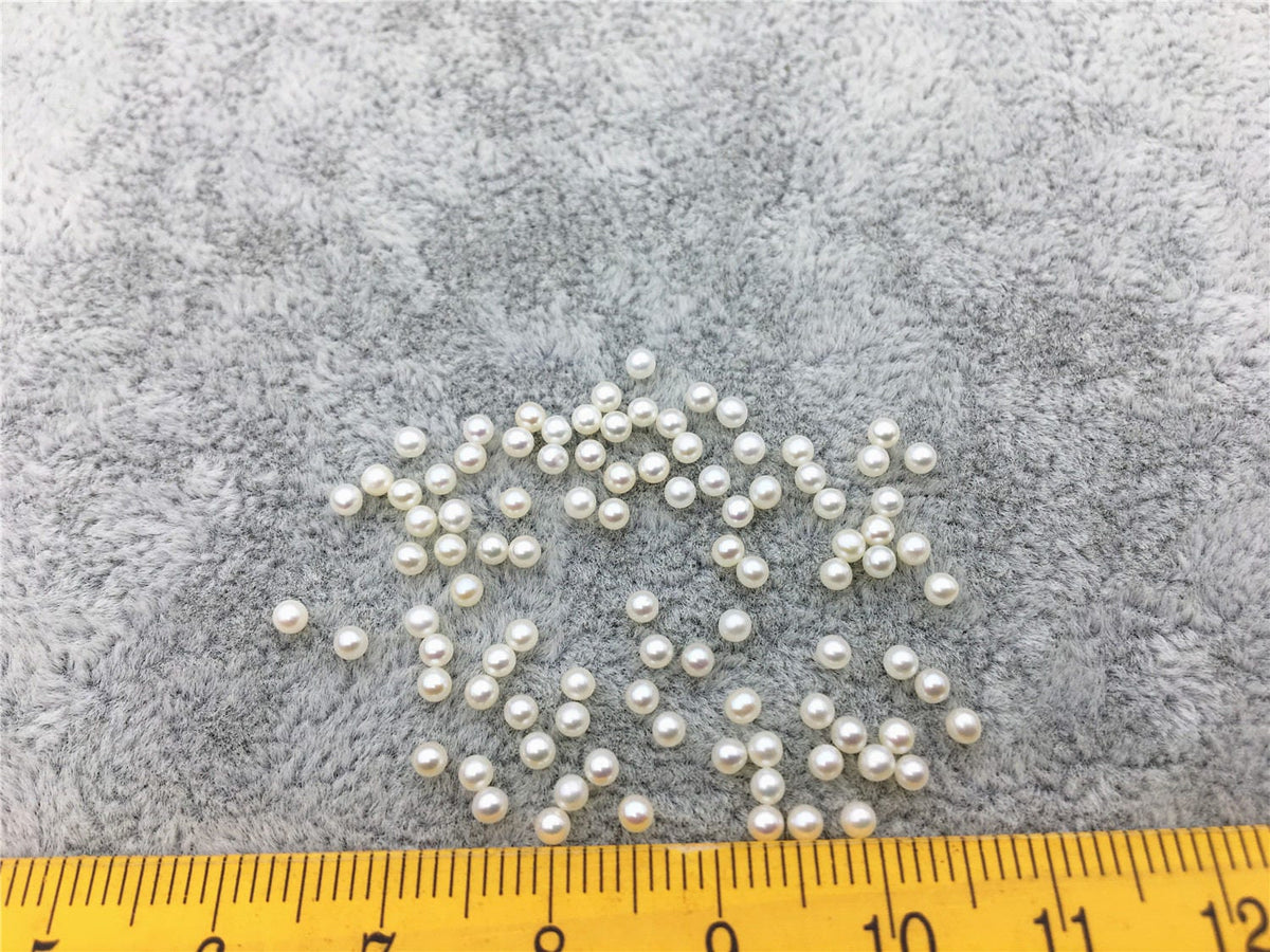 AAAA 2.3-2.4mm white round seed freshwater pearls,no hole,tiny pearl supply,good quality,through hole,RP2-4A-2