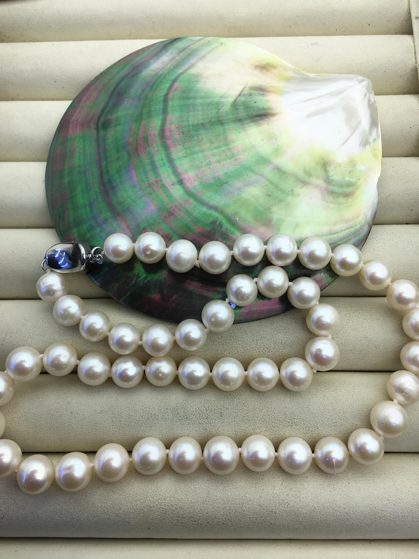 17.3'' AA+ 8.3-9.3mm white round freshwater pearl Necklace,white Pearl necklace,NPN1-148