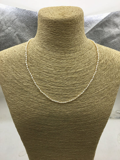 16+2'' AA+ 2.5-3mm white tiny small rice pearl Necklace,Wedding Necklace, Love, Mothers Day,Happiness,wholesale,NPN1-016