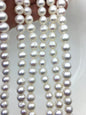 AA 9-10mm white near round potato freshwater pearls,freshwater potato shape pearl string,CR9-2A-12