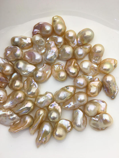 10pcs AAA/AA+ 12-16mm baroque Natural pink orange color Flame ball Pearl - no hole,FL15-T4-9