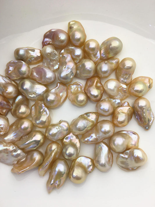 10pcs AAA/AA+ 12-16mm baroque Natural pink orange color Flame ball Pearl - no hole,FL15-T4-9