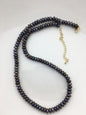 17+2'' AAA 6-7mm black button round freshwater Pearl necklace,genuine freshwater Pearl necklace,Natural Pearl Necklace,NPN1-T8