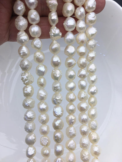 1 strand AAA 8-10mm natural white thorn freshwater pearl,LM9-T2